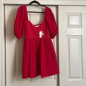 Anthropology red mini dress